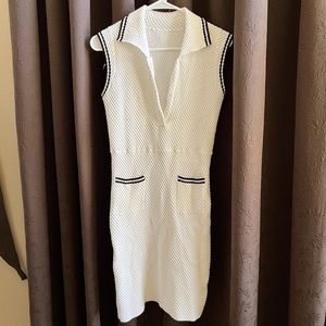 Womens knit dress white & black size 4 S